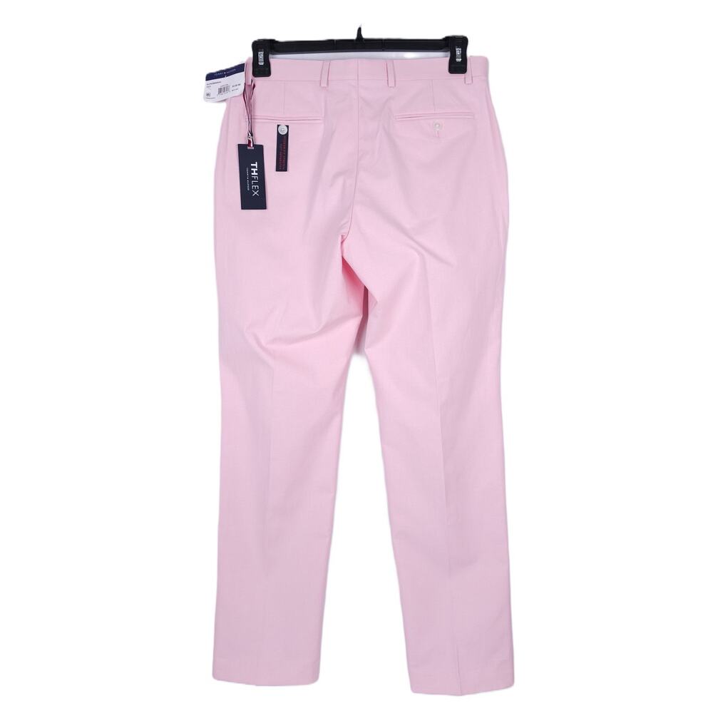 Tommy Hilfiger Mens Modern Fit 2 Piece Suit 44L 36x34 Light Pink Solid Chambray - Picture 10 of 14